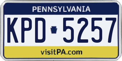 PA license plate KPD5257