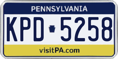 PA license plate KPD5258