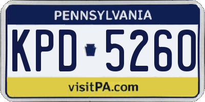 PA license plate KPD5260
