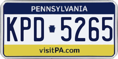 PA license plate KPD5265