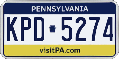 PA license plate KPD5274