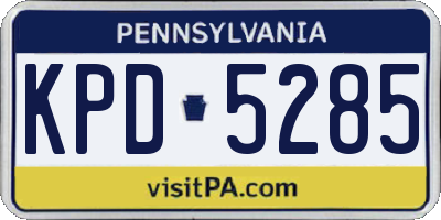 PA license plate KPD5285
