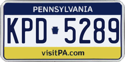 PA license plate KPD5289