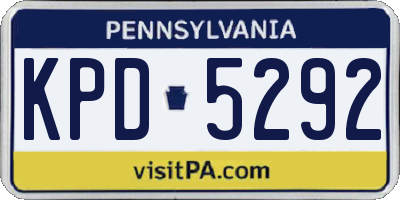 PA license plate KPD5292