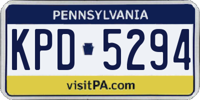 PA license plate KPD5294