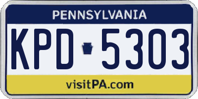 PA license plate KPD5303