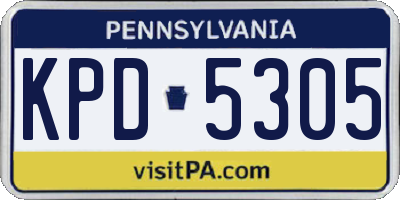 PA license plate KPD5305