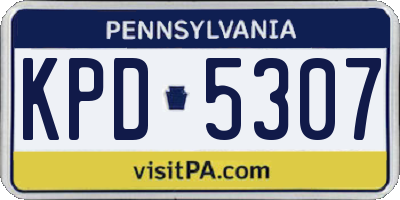 PA license plate KPD5307