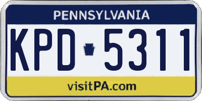 PA license plate KPD5311