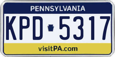 PA license plate KPD5317