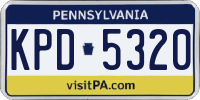PA license plate KPD5320