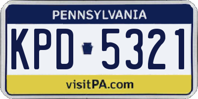 PA license plate KPD5321