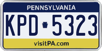 PA license plate KPD5323