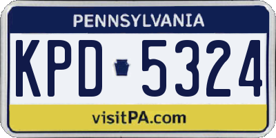 PA license plate KPD5324