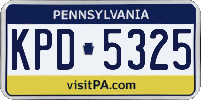 PA license plate KPD5325