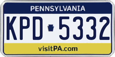 PA license plate KPD5332