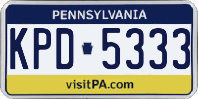 PA license plate KPD5333