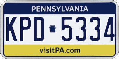 PA license plate KPD5334