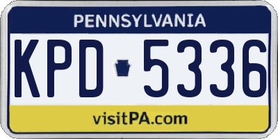 PA license plate KPD5336