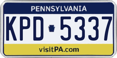 PA license plate KPD5337