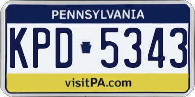 PA license plate KPD5343