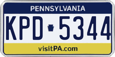 PA license plate KPD5344