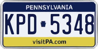PA license plate KPD5348