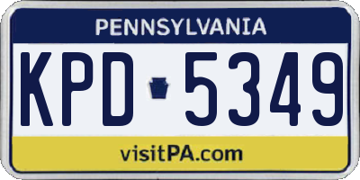 PA license plate KPD5349