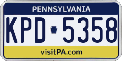 PA license plate KPD5358