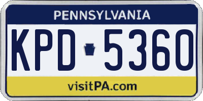 PA license plate KPD5360