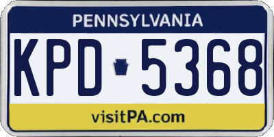 PA license plate KPD5368