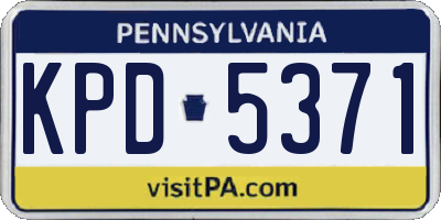 PA license plate KPD5371