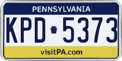PA license plate KPD5373