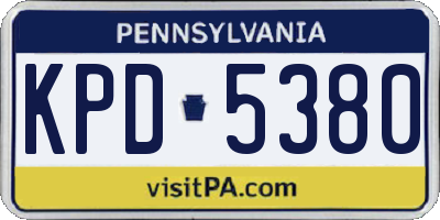 PA license plate KPD5380