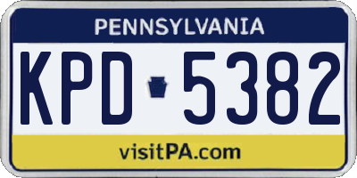 PA license plate KPD5382