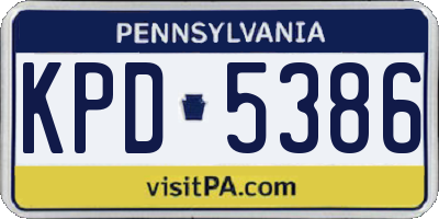 PA license plate KPD5386