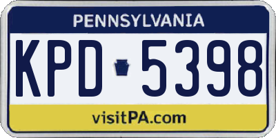 PA license plate KPD5398