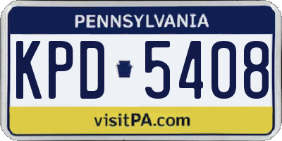 PA license plate KPD5408