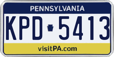 PA license plate KPD5413