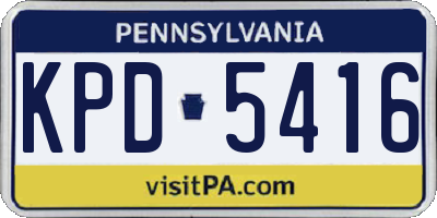 PA license plate KPD5416