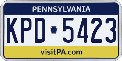 PA license plate KPD5423