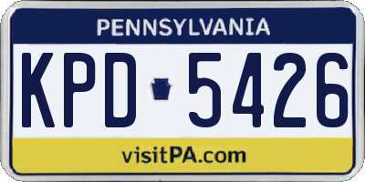 PA license plate KPD5426
