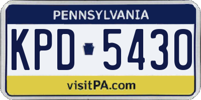 PA license plate KPD5430