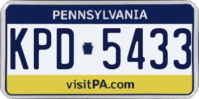 PA license plate KPD5433