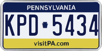 PA license plate KPD5434