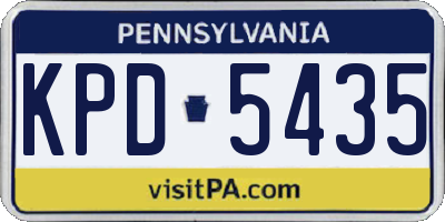 PA license plate KPD5435