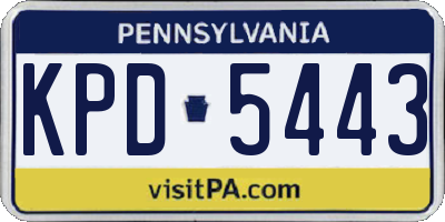 PA license plate KPD5443