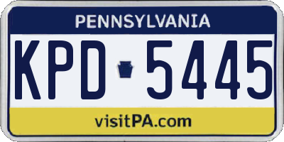 PA license plate KPD5445