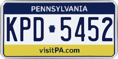 PA license plate KPD5452