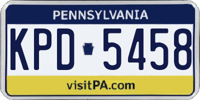 PA license plate KPD5458